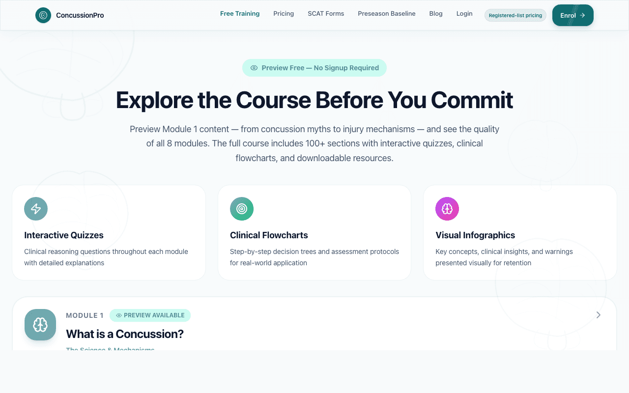 CCM Online course preview interface